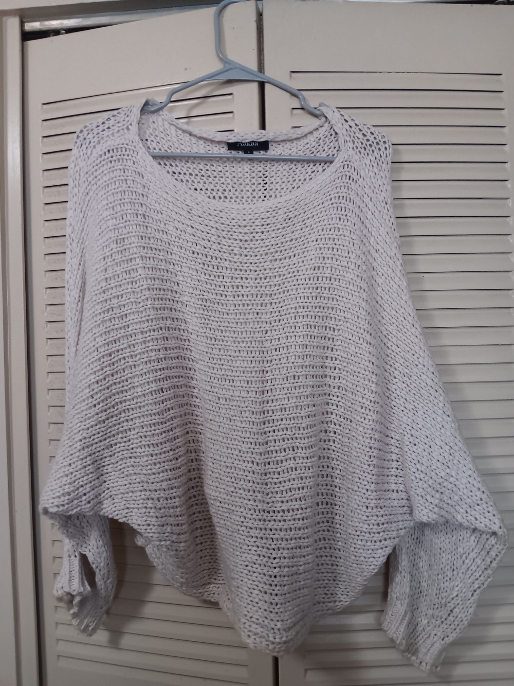 Aakaa Light Taupe Open-Knit Women's Sweater